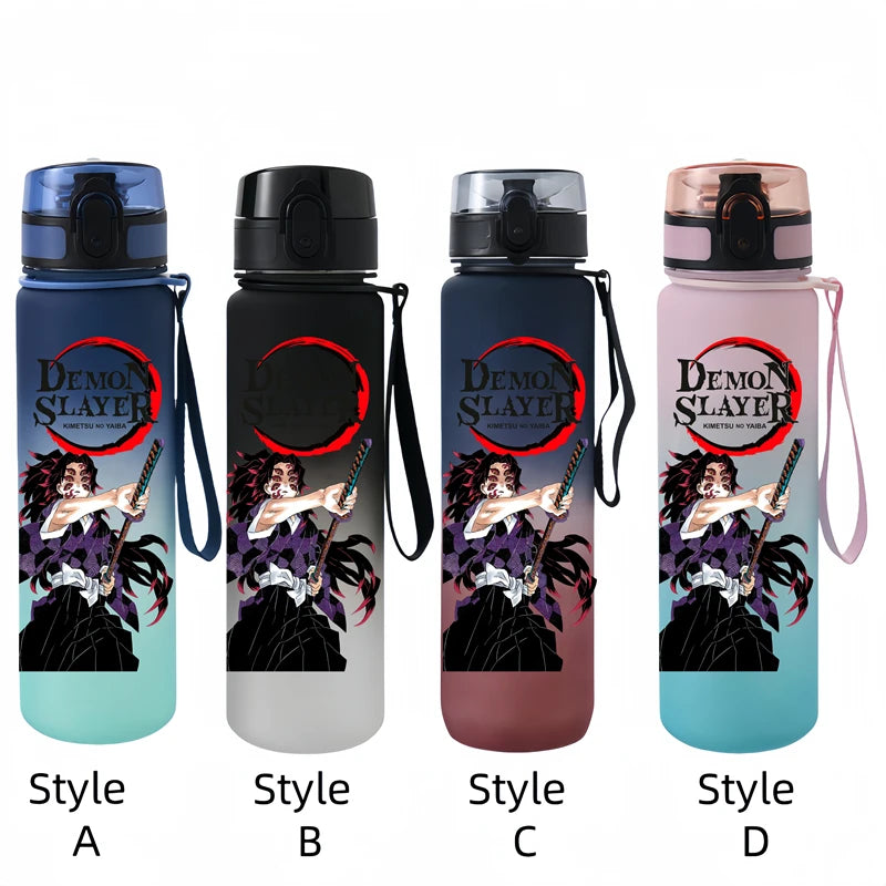 Demon Slayer 650ml Cartoon Characters Portable Water Cup Large Capacity Outdoor Sports Plastic Leak-proof Water Bottle Gift