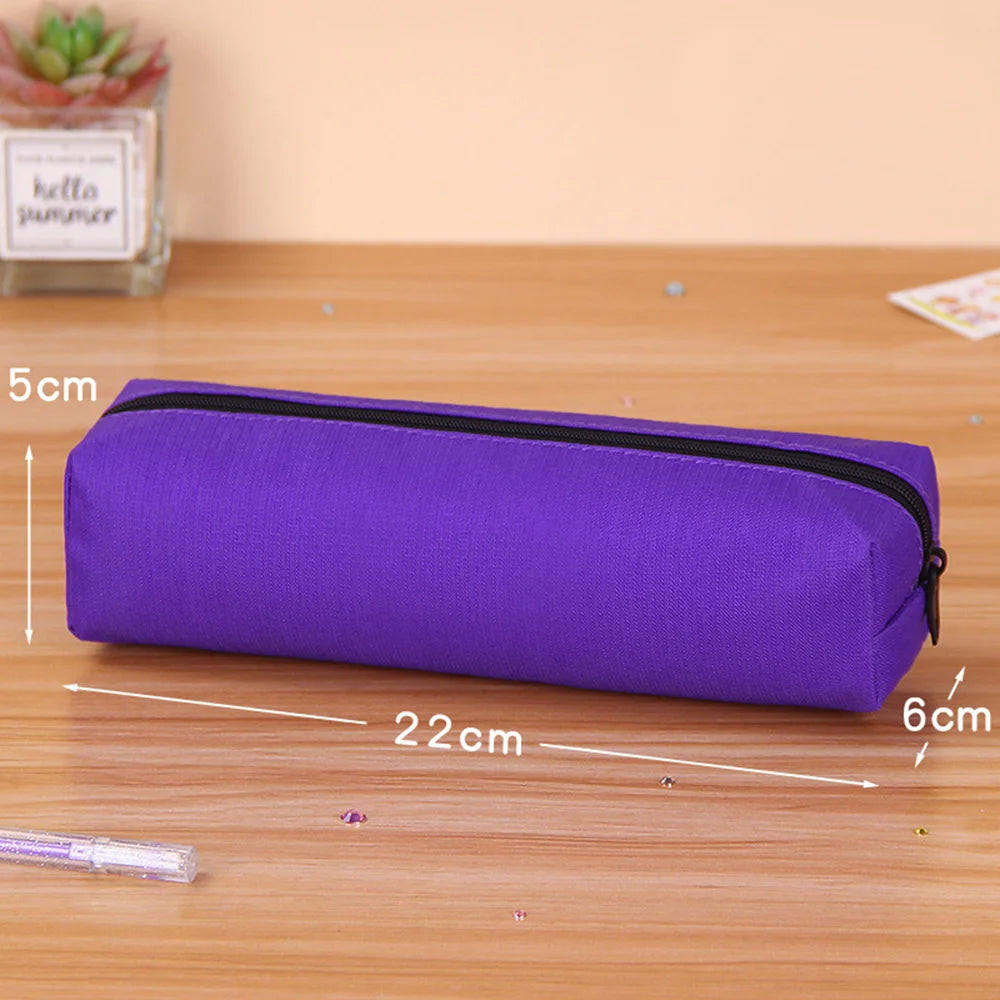 Pencil Case Black Stationery Trousse Scolaire Pencil Pouch School Supplies Solid Color Pencilcase School Pencil Cases