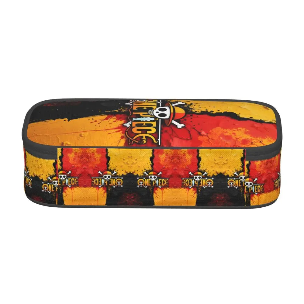 Custom One P-Pieces Cute Pencil Case Boys Girls Large Capacity Straw Hat Pirates Skull Pencil Bag Students Stationery