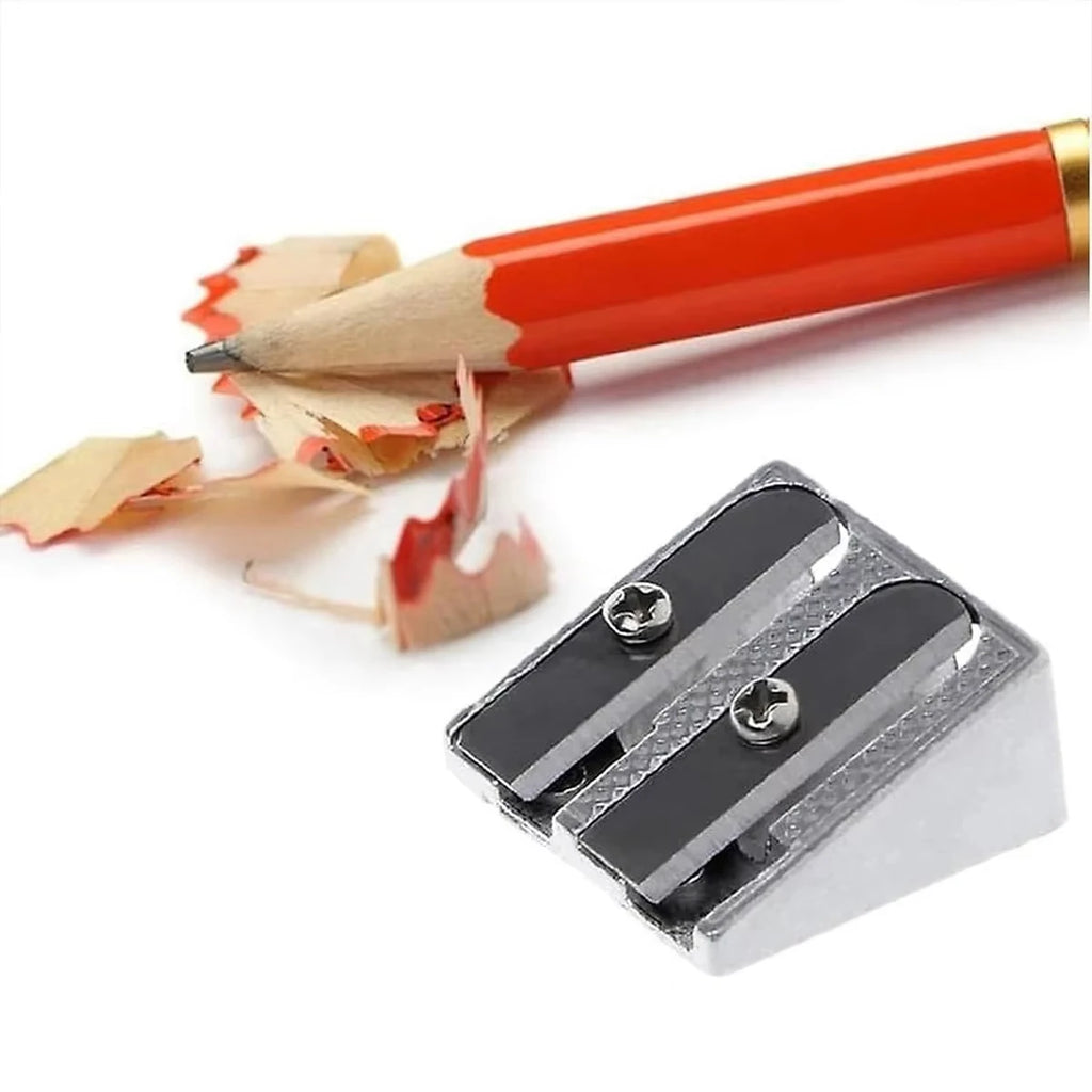 1/10/20Pcs Silver Aluminum Alloy Pencil Sharpener 2-Hole Magnesium Wedge Profile Metal Pen Sharpener for Office School Supplies