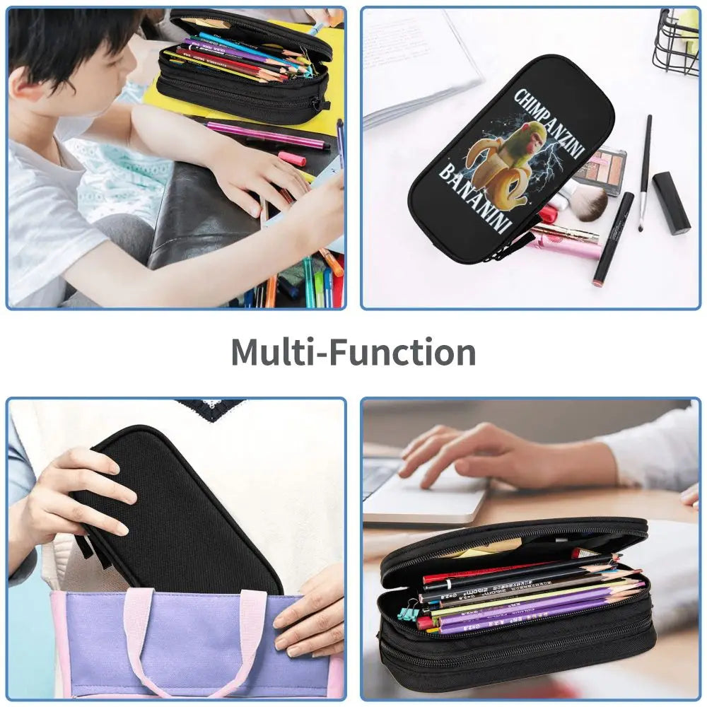 Italian Brainrot Tralalero Tralala Pencil Cases Pencil Pouch Pen Box for Student Big Capacity Bag School Supplies Stationery
