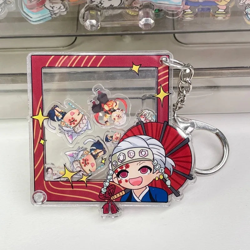 Demon Slayer Kamado Tanjirou Kamado Nezuko Tomioka Giyuu Anime Cartoon Peripherals Shake Pendant Gift Creative Backpack Keychain