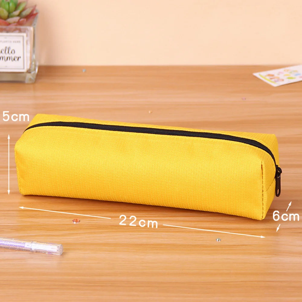 Pencil Case Black Stationery Trousse Scolaire Pencil Pouch School Supplies Solid Color Pencilcase School Pencil Cases