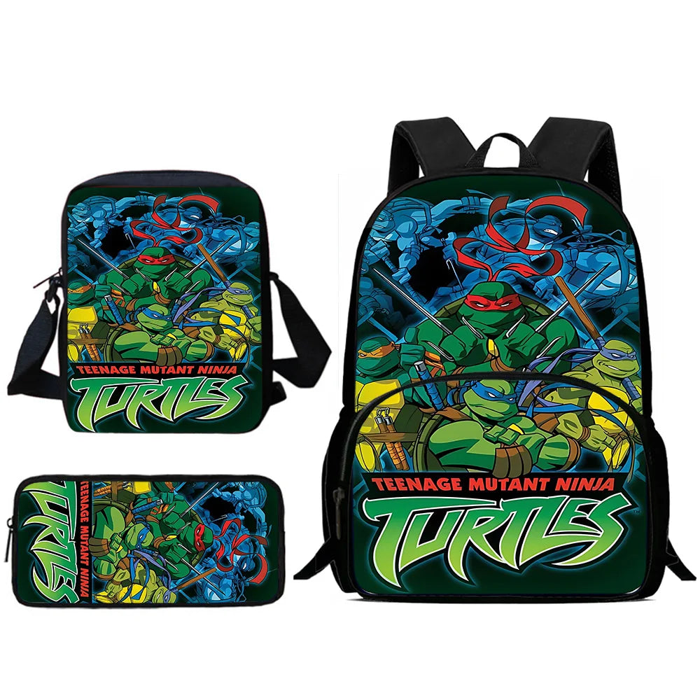 Child Backpacks Shoulder Bag Pencil Case Pupil Large Capacity For N-ninjas Turtless School Bags for Boys Girls Best Gift