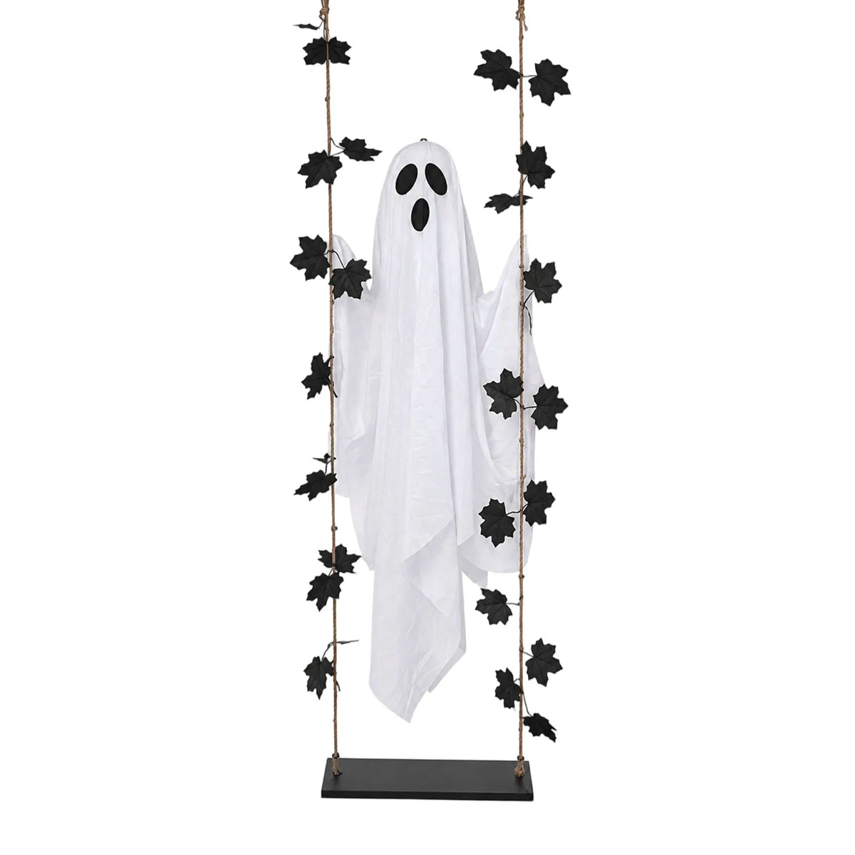 Halloween Ghost Pendant Maple Leaf Swing Ghost  Yard Decoration with Battery Box and Remote Control Halloween Party Decorations