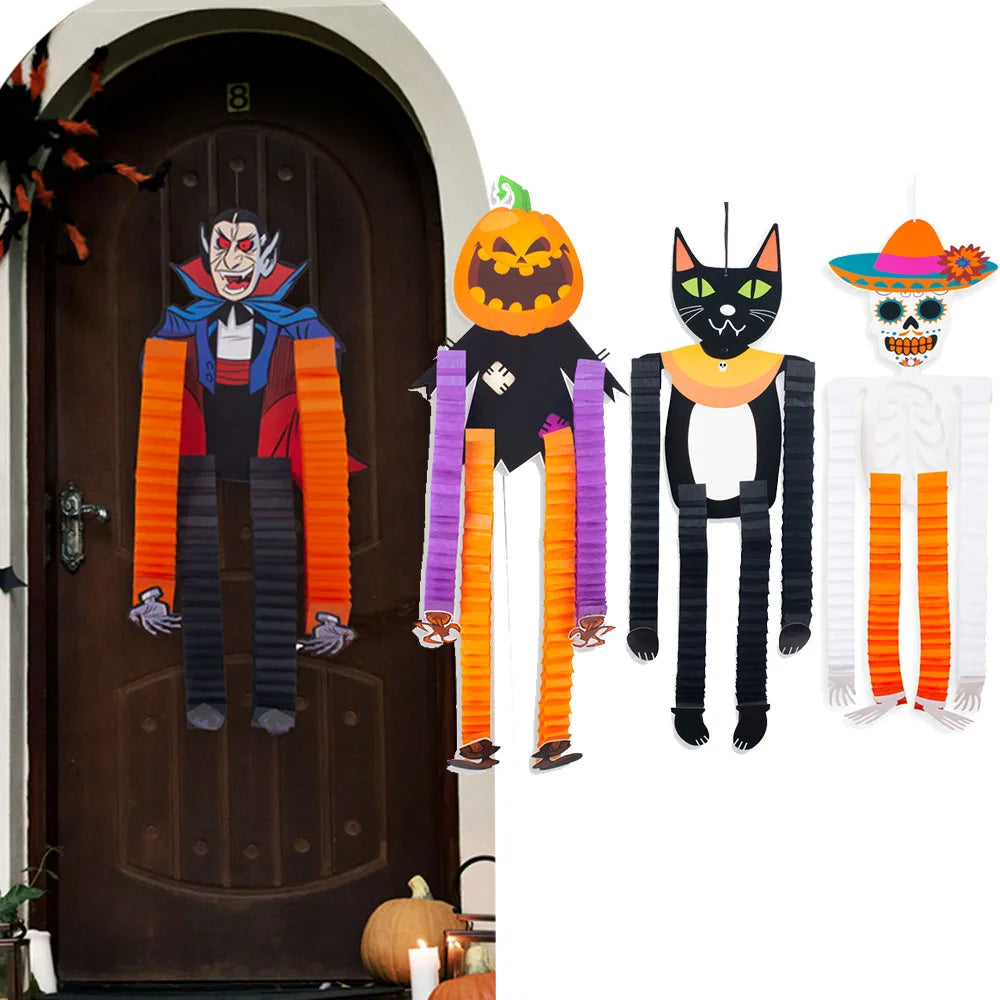 Halloween Hanging Decorations Pumpkin Witch Cat Vampire Ornaments Trick Or Treat Party Indoor Outdoor Garden Door Wall Decors