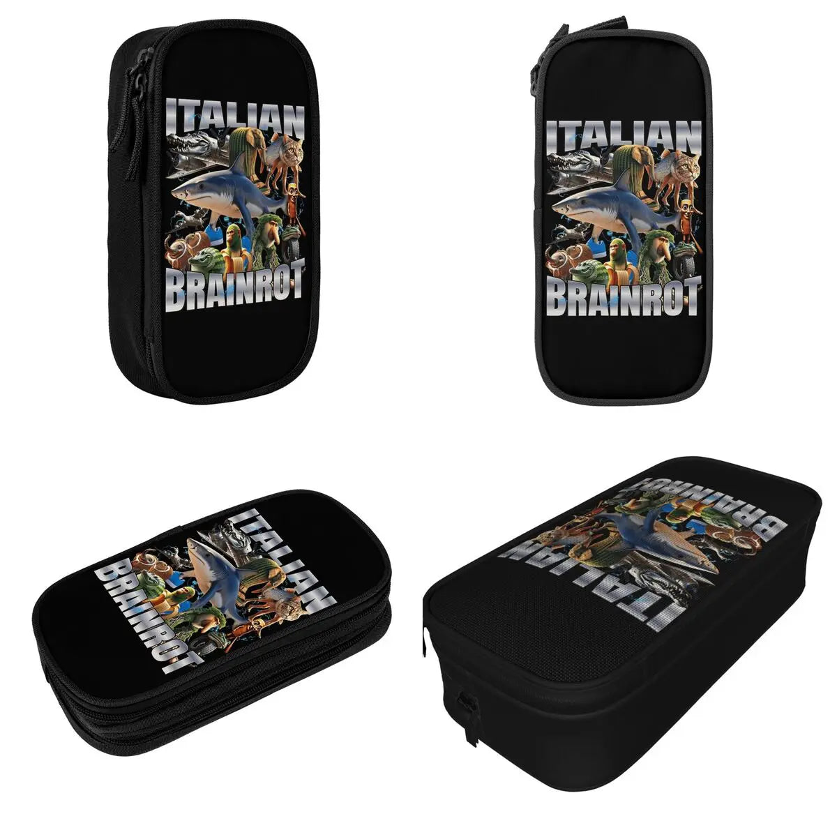 Italian Brainrot Tralalero Tralala Pencil Cases Pencil Pouch Pen Box for Student Big Capacity Bag School Supplies Stationery