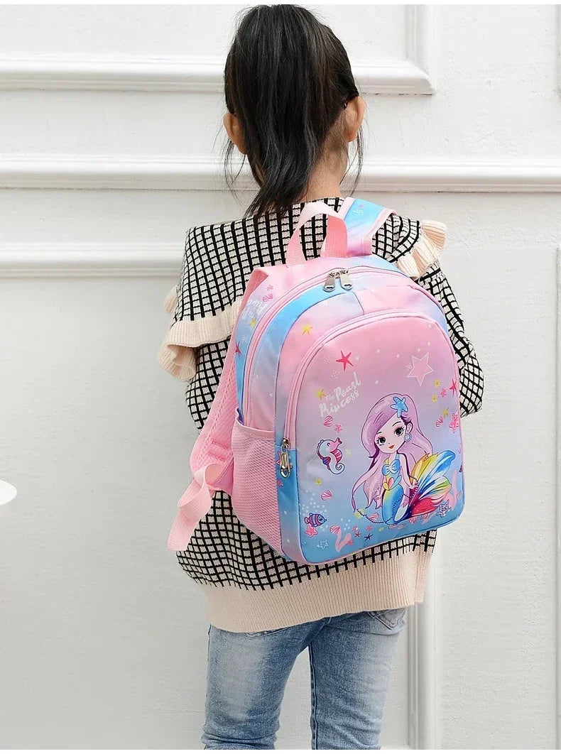 New Children Backpack Cartoon Cute Unicorn Mermaid Print Schoolbag Kindergarten Lightweight Schoolbag
