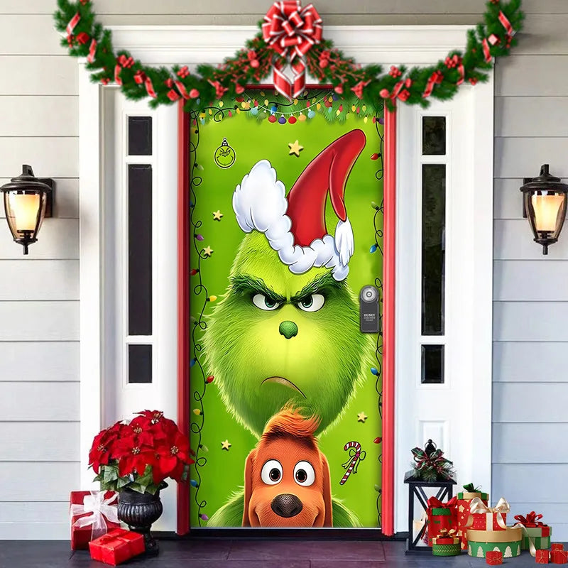 Halloween Decoration Door Curtain Cartoon Ghost Pumpkin Reindeer Home Horry Hanging Ornament Dream Party Entrance Navidad