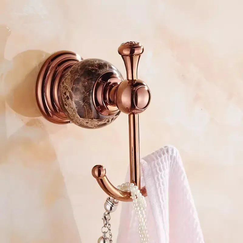 Bathroom Accessories Bath Shelf Rose Gold Paper Holder,Towel Bar,Soap Holder,Towel Rack,Glass Shelf,Hook bathroom Hardware Brass