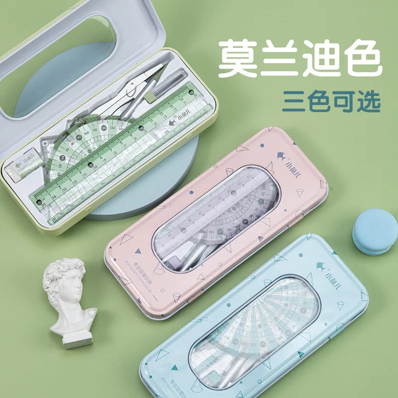 8 In1 Compass Ruler Set Mathematical Geometry Plate Stationery Math For Students Drawing Accessori 2220
