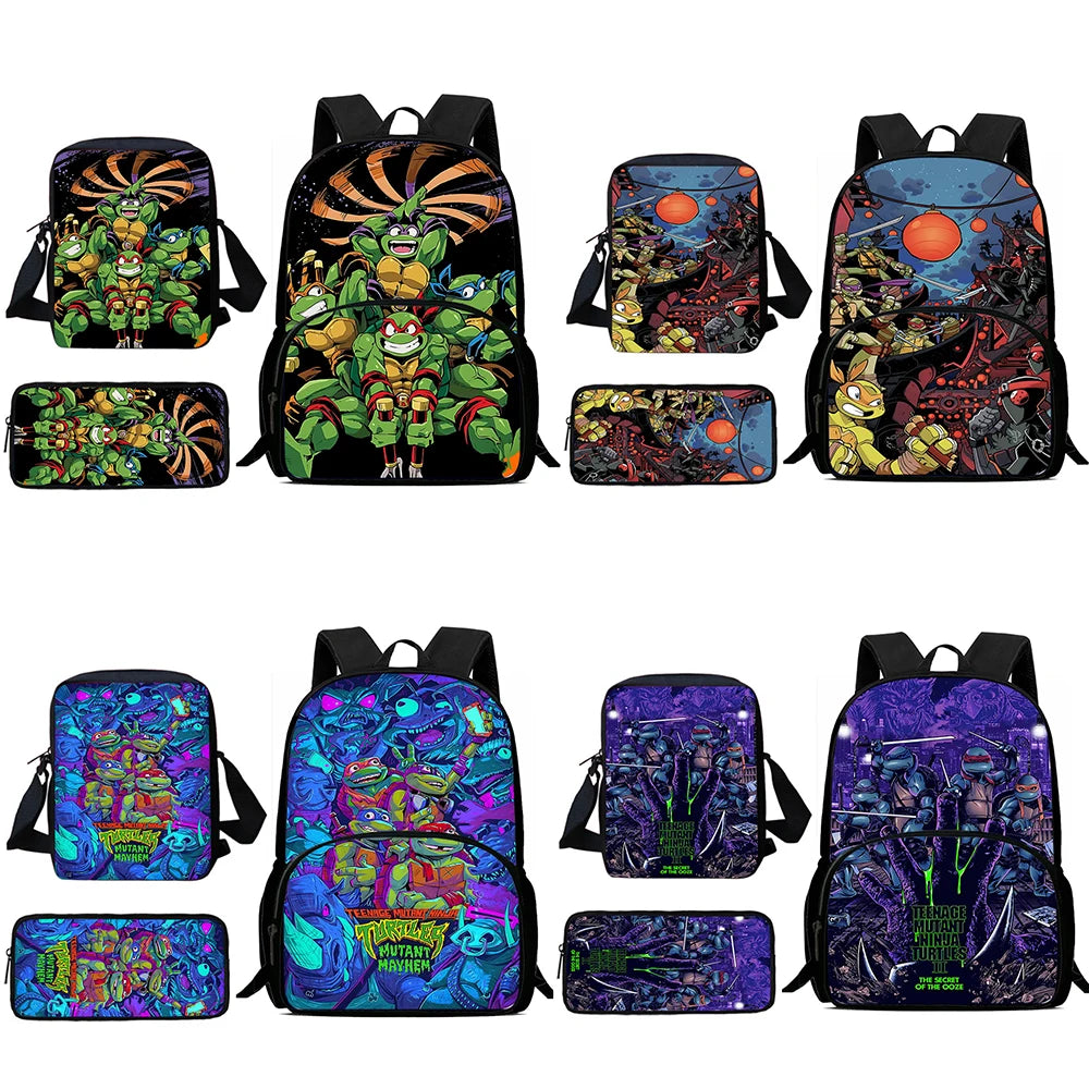 Child Backpacks Shoulder Bag Pencil Case Pupil Large Capacity For N-ninjas Turtless School Bags for Boys Girls Best Gift