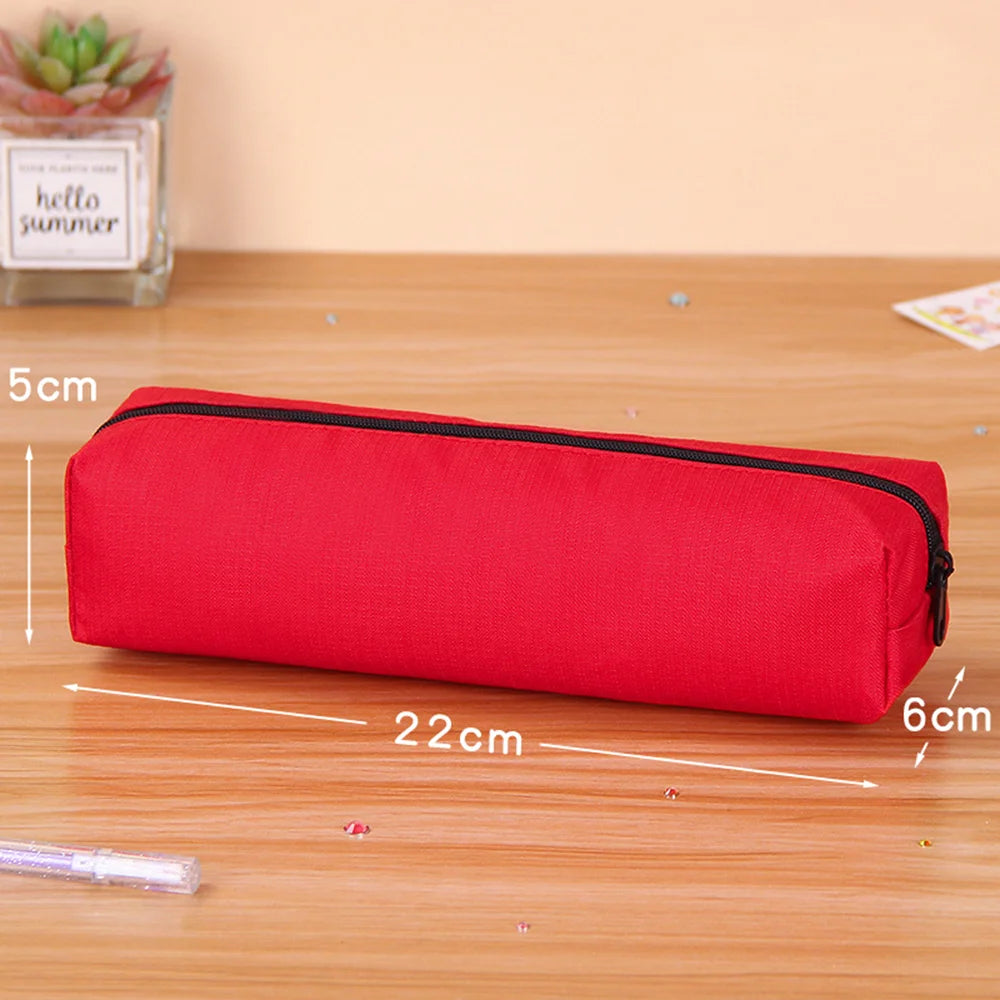 Pencil Case Black Stationery Trousse Scolaire Pencil Pouch School Supplies Solid Color Pencilcase School Pencil Cases