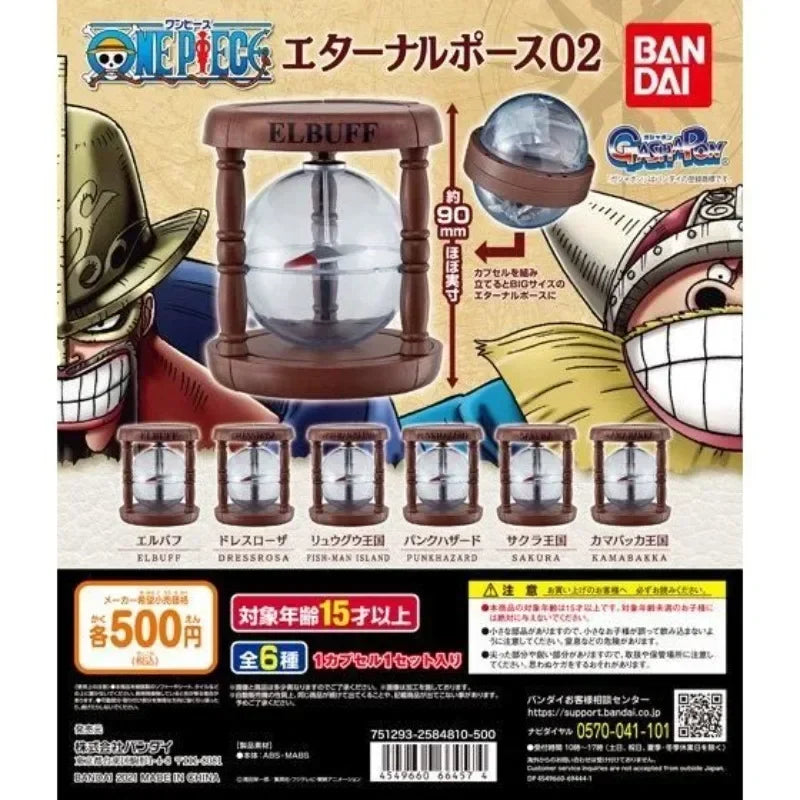 BANDAI One Piece Anime Figure Gashapon Nami Conrad Rudolph Eternal Pointer Compass Assembly ModelCute Kawaii Capsule Toys