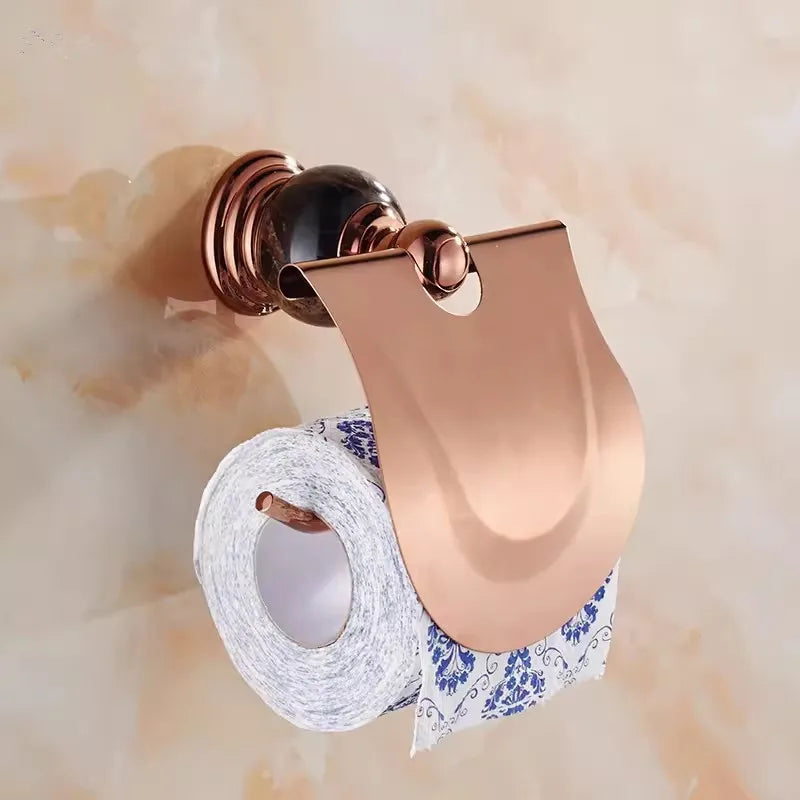 Bathroom Accessories Bath Shelf Rose Gold Paper Holder,Towel Bar,Soap Holder,Towel Rack,Glass Shelf,Hook bathroom Hardware Brass