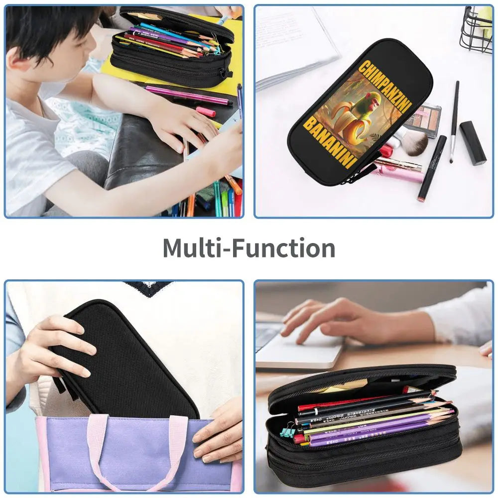Italian Brainrot Tralalero Tralala Pencil Cases Pencil Pouch Pen Box for Student Big Capacity Bag School Supplies Stationery