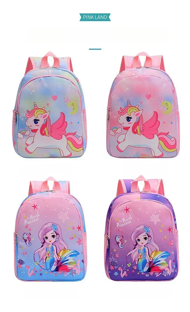 New Children Backpack Cartoon Cute Unicorn Mermaid Print Schoolbag Kindergarten Lightweight Schoolbag