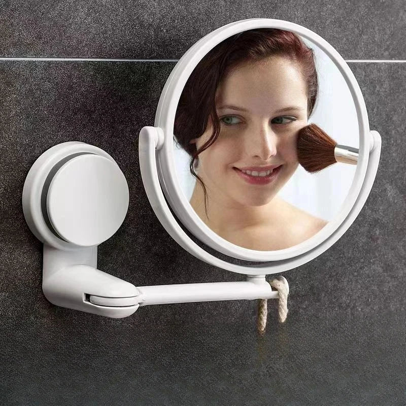 Wall Mirror Folding Arm Extend Bathroom Mirror Without Drill Swivel Bathroom Mirror Suction Arm Double Side Cosmetic Makeup