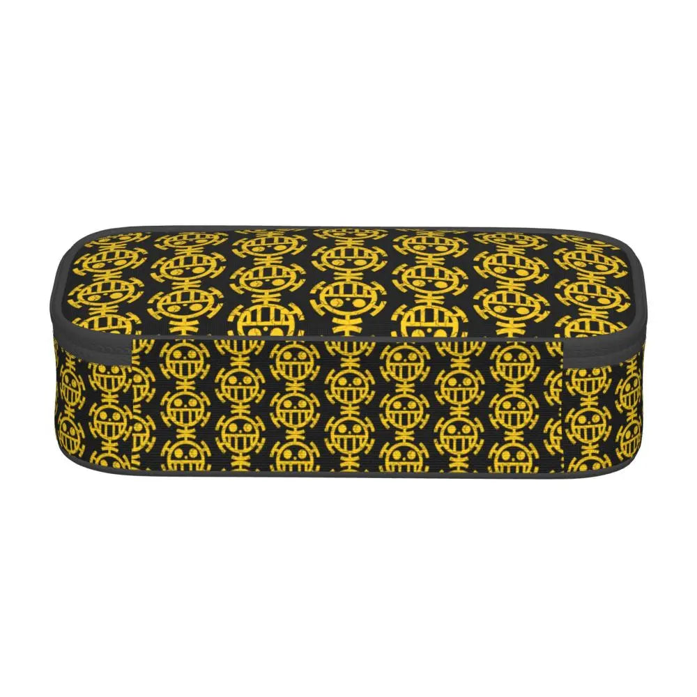 Custom One P-Pieces Cute Pencil Case Boys Girls Large Capacity Straw Hat Pirates Skull Pencil Bag Students Stationery