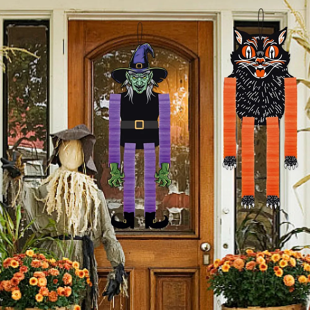 Halloween Hanging Decorations Pumpkin Witch Cat Vampire Ornaments Trick Or Treat Party Indoor Outdoor Garden Door Wall Decors