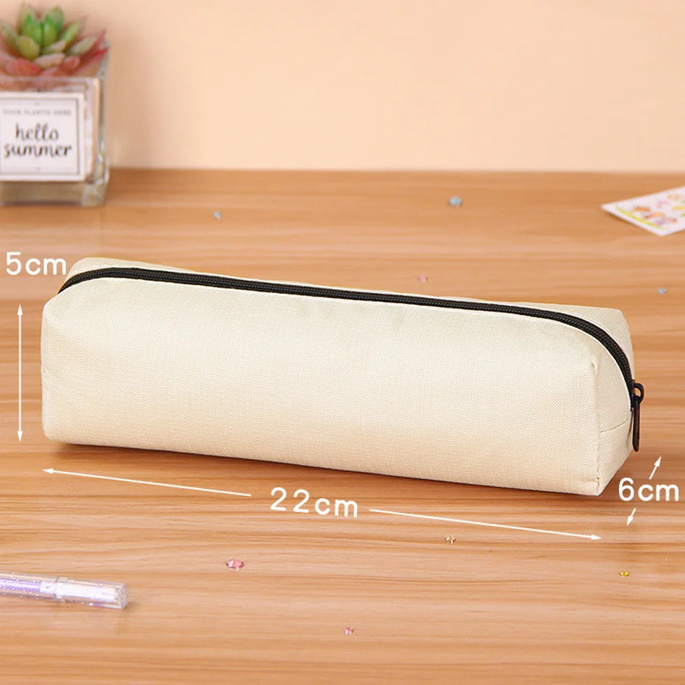 Pencil Case Black Stationery Trousse Scolaire Pencil Pouch School Supplies Solid Color Pencilcase School Pencil Cases