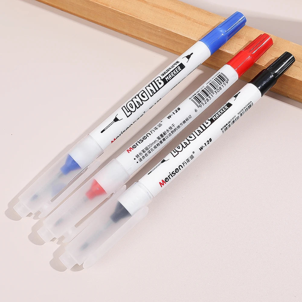 1-3PCS 20mm Deep Hole Long Nib Head Markers Bathroom Woodworking Decoration Permanent Marker Pencil Tools Metal Perforating Pen