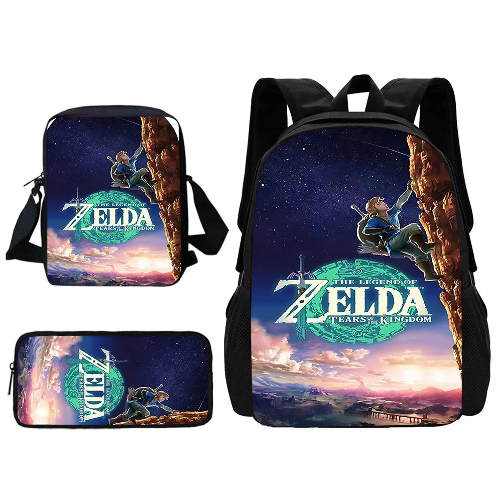 Child School The Legends of Zeldas Backpack with Lunch Bags ,Pencil Bags ,School Bags for Boys Girls Best Gift
