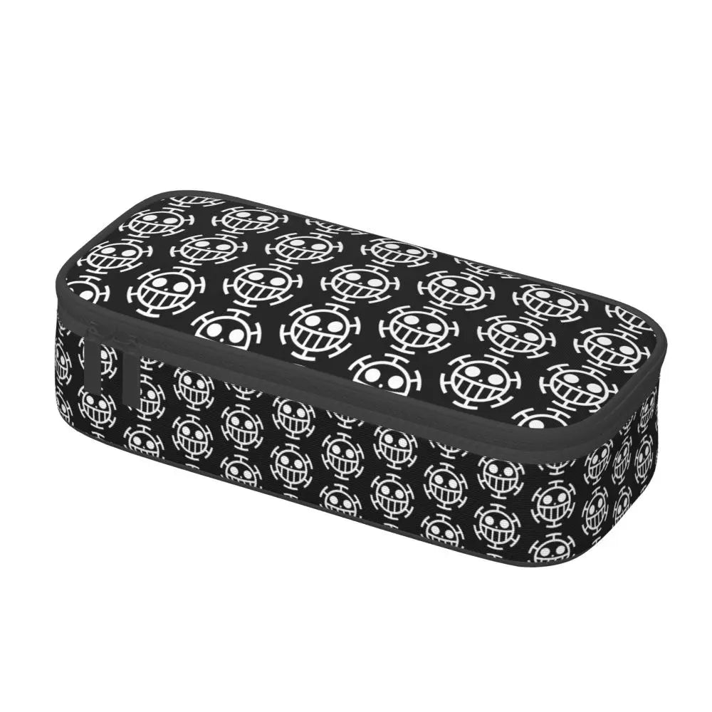 Custom One P-Pieces Cute Pencil Case Boys Girls Large Capacity Straw Hat Pirates Skull Pencil Bag Students Stationery