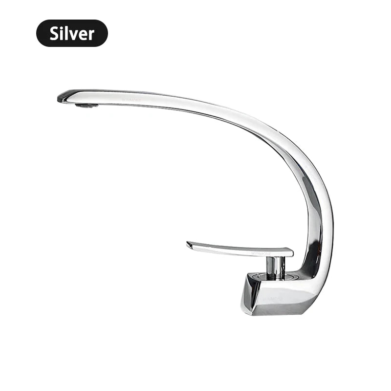 Modern Bathroom Sink Faucet Deck Mounted Brass Mixer Water Tap One Hole Crane Vanity Washbasin Black Basin Faucets for Bathroom