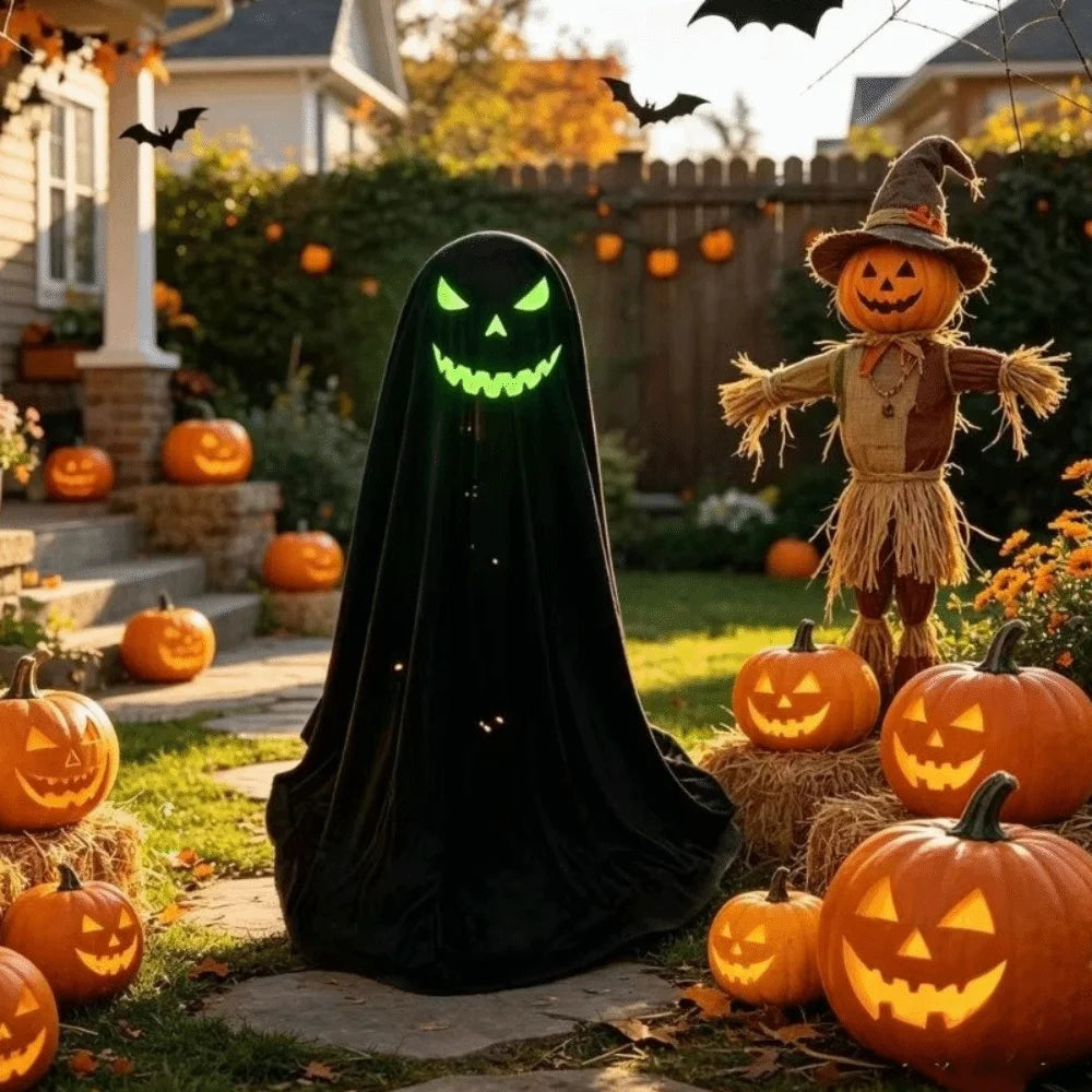 Luminous Halloween Standing Ghost Decor Adjustable Gothic Outdoor Light-up Ghost ED Lights Soft LED Lights