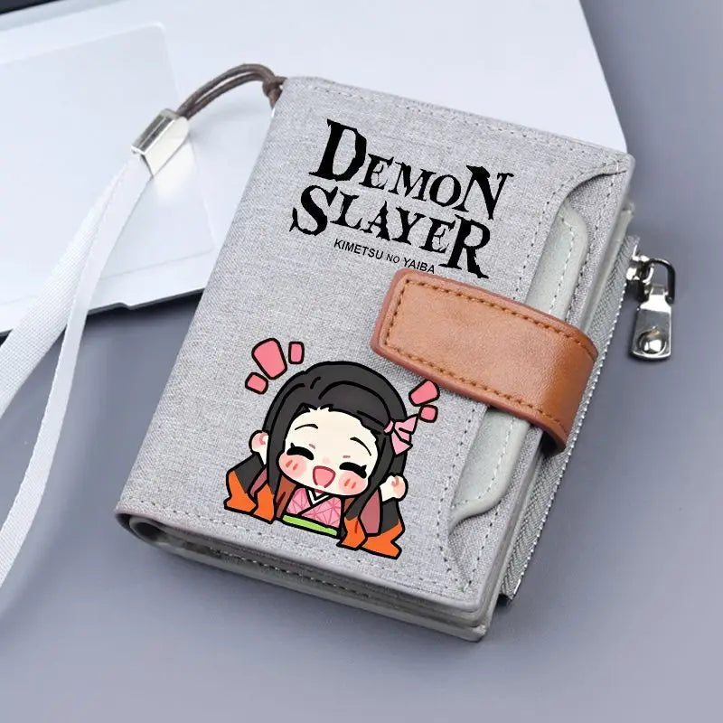 Demon Slaye Tanjiro Kamado Nezuko Coin Purse High-value Anime Cartoon Printed Large Capacity Portable Student Hand Wallet Bag