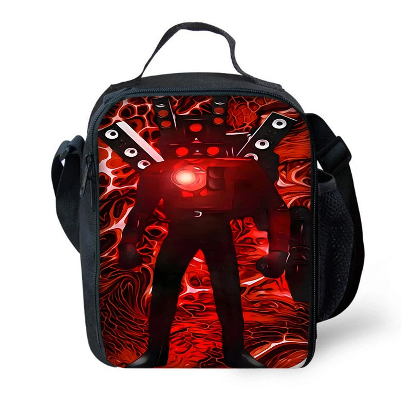 Child School Skibidi Toilet Backpack with Lunch Bags ,Pencil Bags ,School Bags for Boys Girls Best Gift