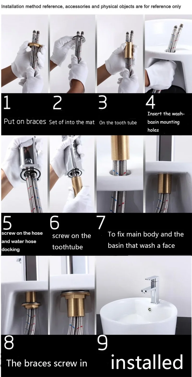 Modern Bathroom Sink Faucet Deck Mounted Brass Mixer Water Tap One Hole Crane Vanity Washbasin Black Basin Faucets for Bathroom