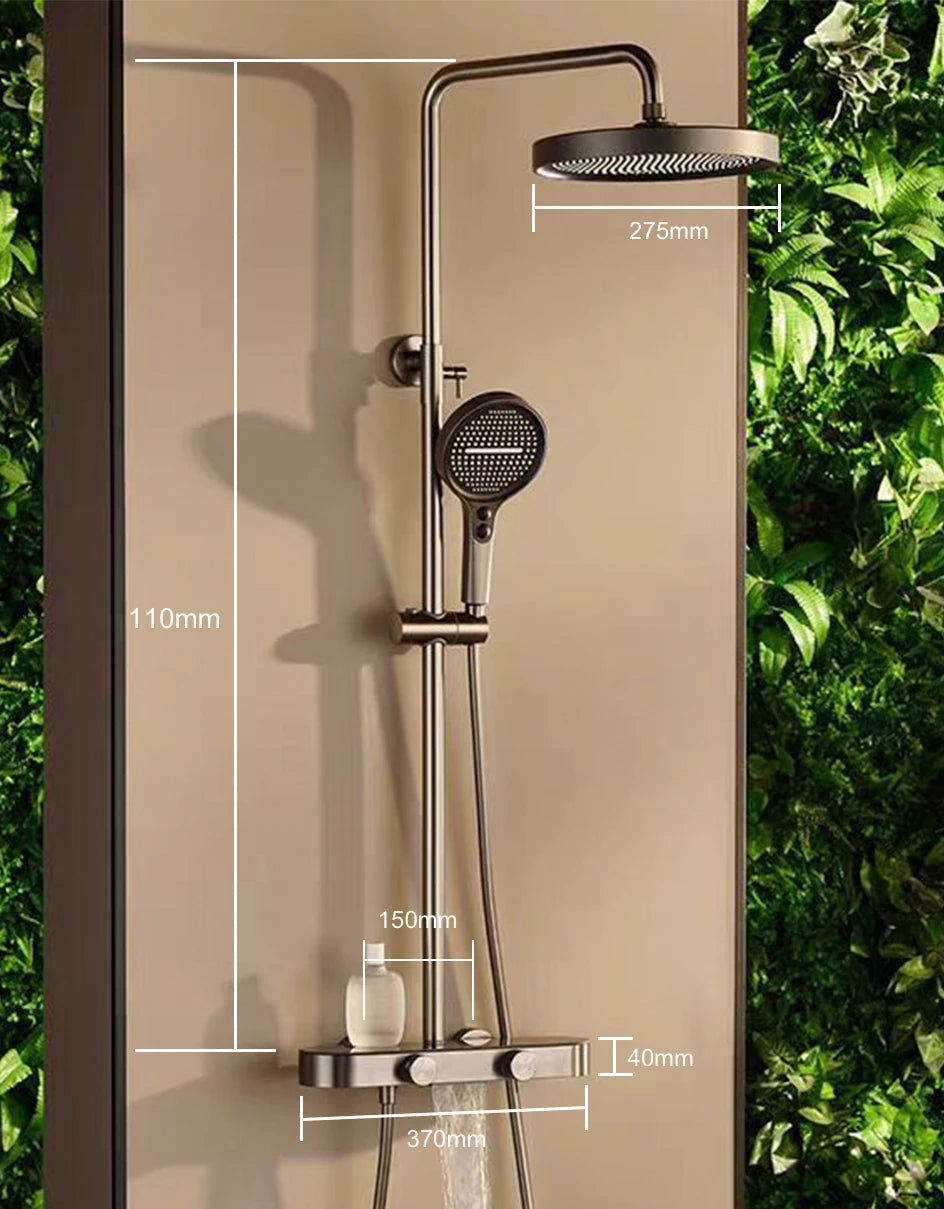 VGX Shower System Set Bathroom Shower Faucet Set 3-way Rainfall Shower Set Shower Mixer Crane with Hand Shower Set Grey White