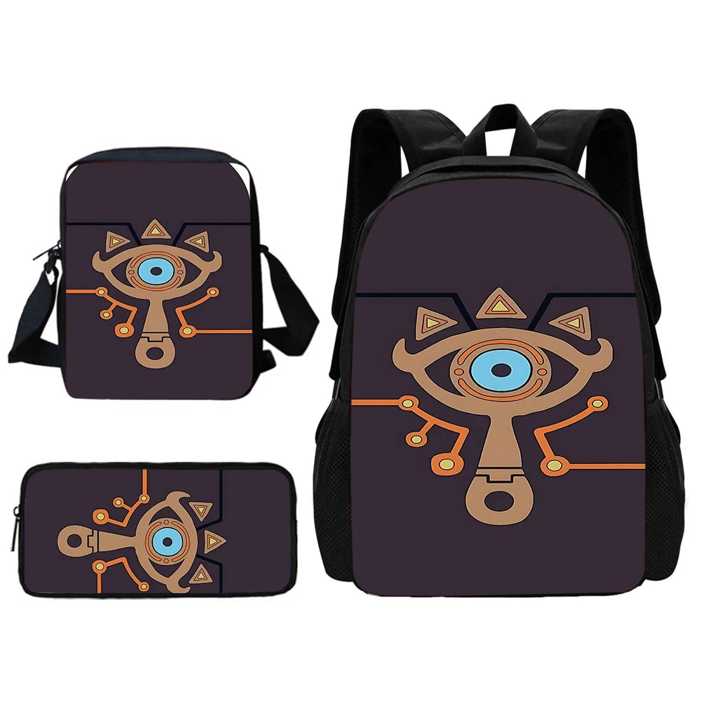 Child School The Legends of Zeldas Backpack with Lunch Bags ,Pencil Bags ,School Bags for Boys Girls Best Gift