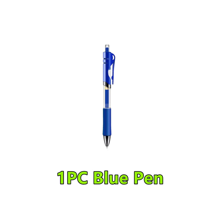 1-12PCS Retractable Red Blue Black Ink Gel Pens Colored Aesthetic Stationery Pen Supplies Ballpoint Office Pencil Writing School