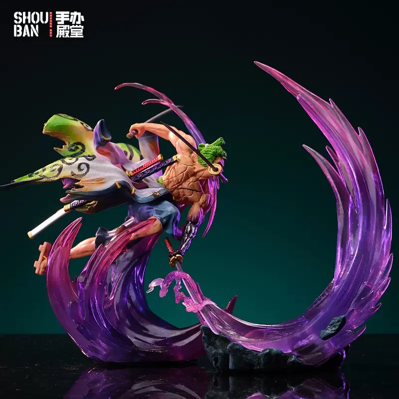 24cm One Piece Anime Figure Gk Ghost Island Sakura Roronoa Zoro Glowing Pvc Action Figurine Collection Model Toys Kids Gifts