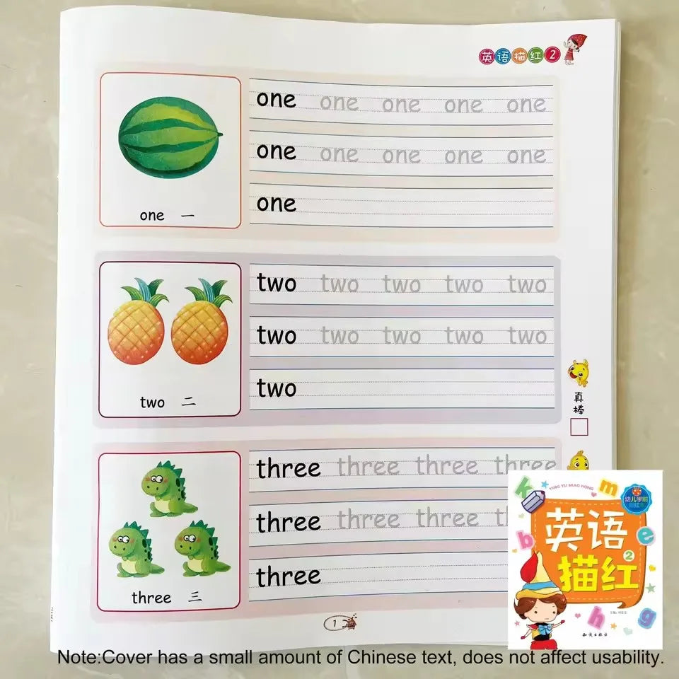 2 Books/set English Tracing Books - ABC Writing Practice Workbooks - Handwriting Exercises - Learn to Write Alphabet