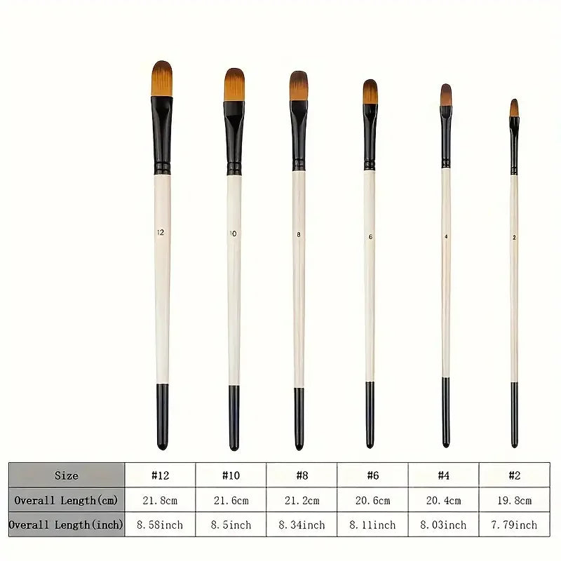 36pcs Premium Artist Paint Brush Set - Versatile Nylon Bristle Brushes For Acrylic, Oil & Watercolor - Includes Round, Filbert,