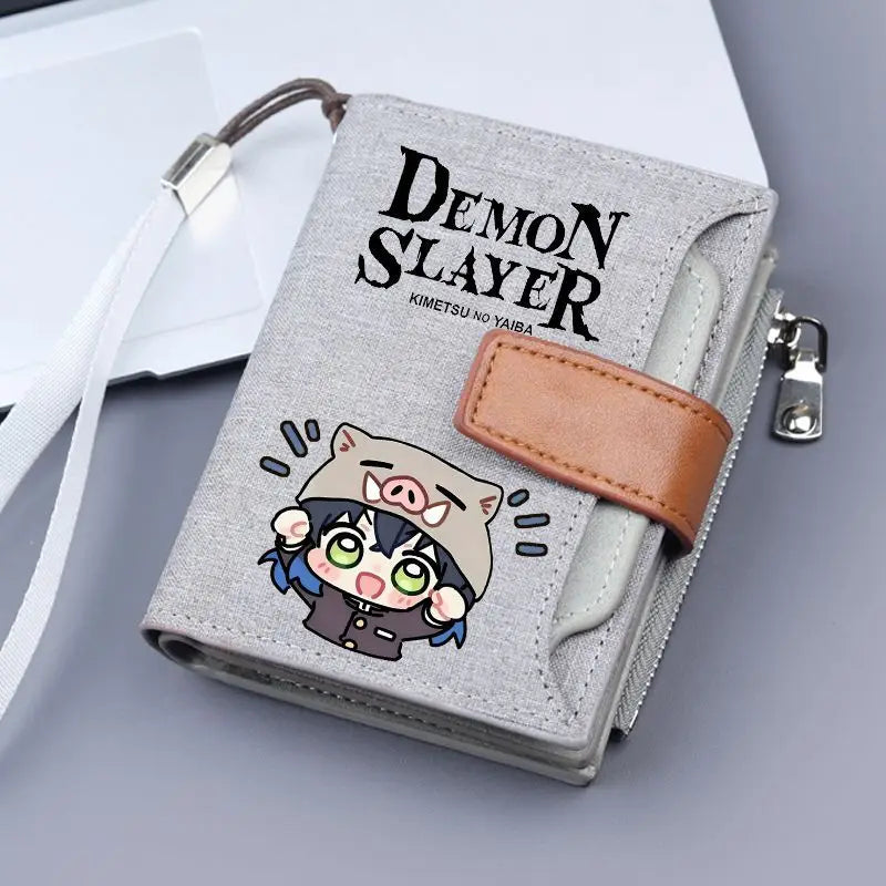 Demon Slaye Tanjiro Kamado Nezuko Coin Purse High-value Anime Cartoon Printed Large Capacity Portable Student Hand Wallet Bag