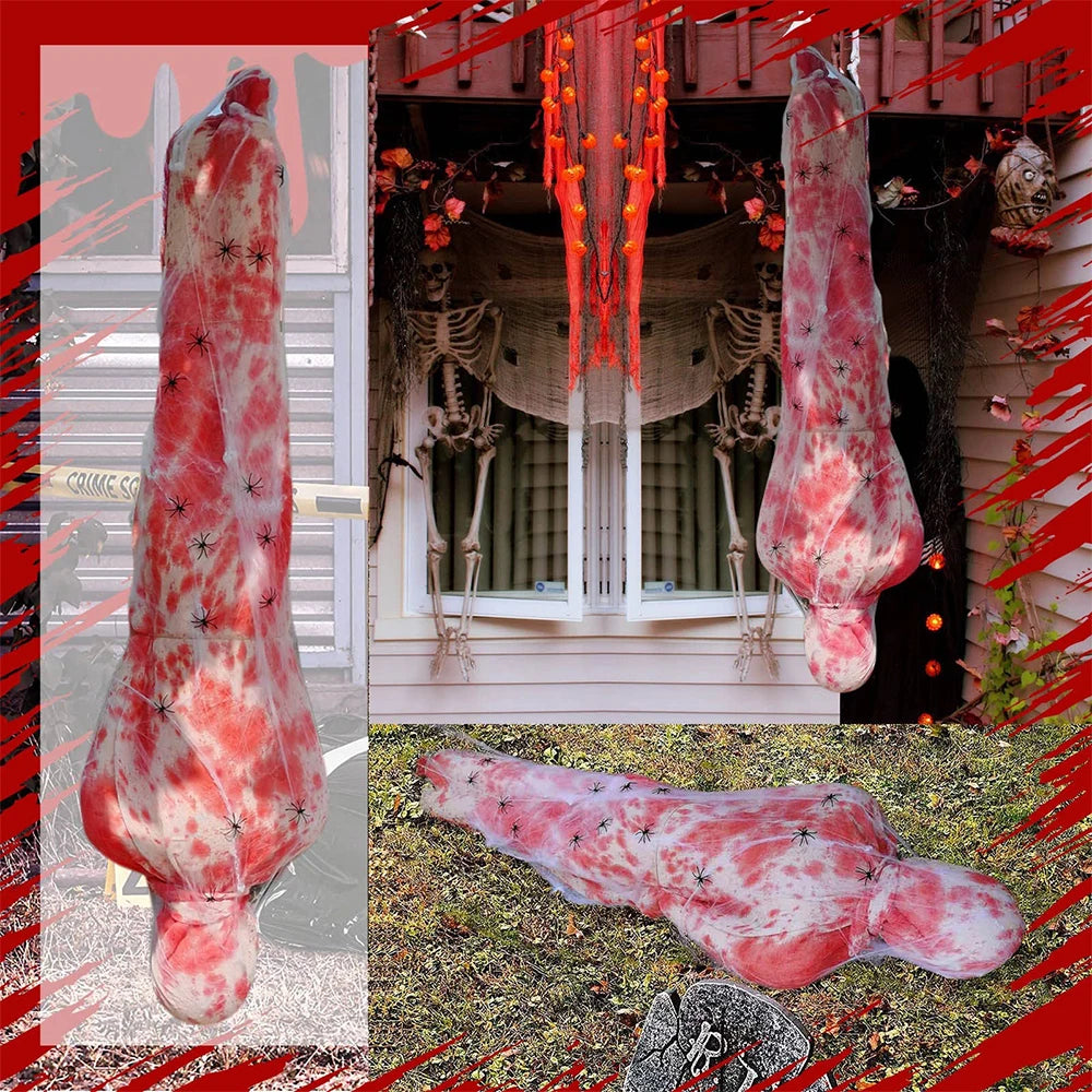 Halloween Dead Props Horror Outdoor Decoration Creepy Corpse Lamp Set Scary Fake Victim Haunted House Home Hanging DIY Halloween