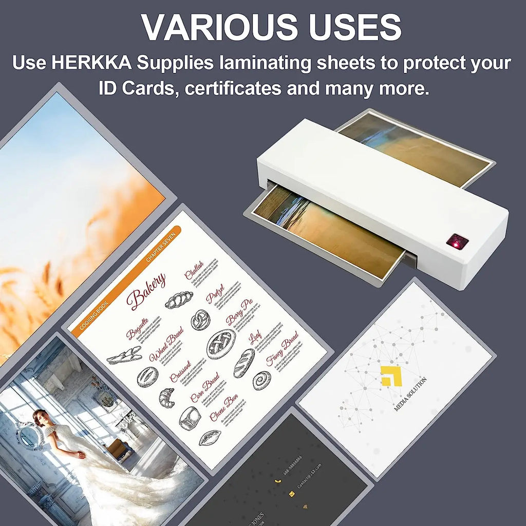 A4 Thermal Laminating Sheets, 8.7 X 12.1 Inches, 50 Mic Thick, 100 Pack, Non-Toxic Material and Adhesive