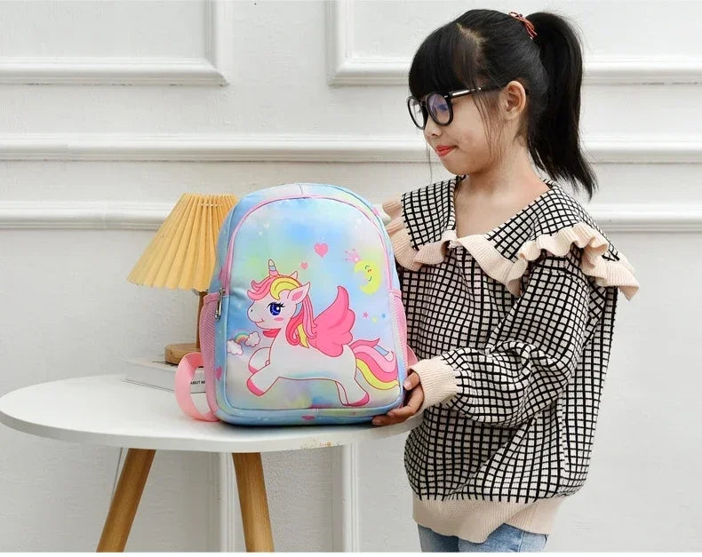 New Children Backpack Cartoon Cute Unicorn Mermaid Print Schoolbag Kindergarten Lightweight Schoolbag