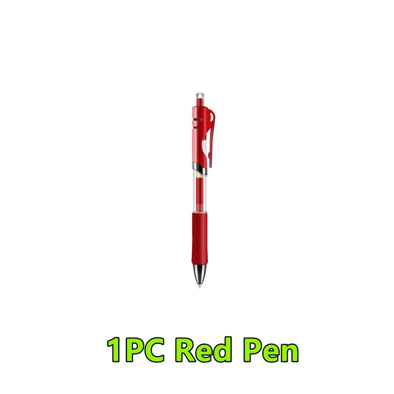 1-12PCS Retractable Red Blue Black Ink Gel Pens Colored Aesthetic Stationery Pen Supplies Ballpoint Office Pencil Writing School