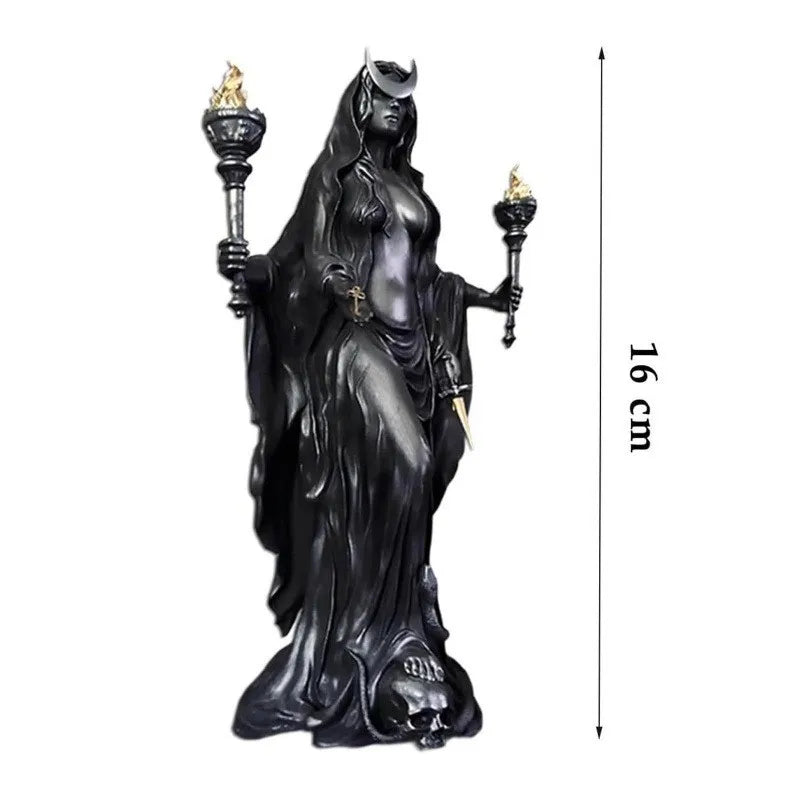 Halloween Greek Hecate Witch Statue Magic Hounds Resin Figurine Night Witch Modern Home Desktop Decoration Sculpture