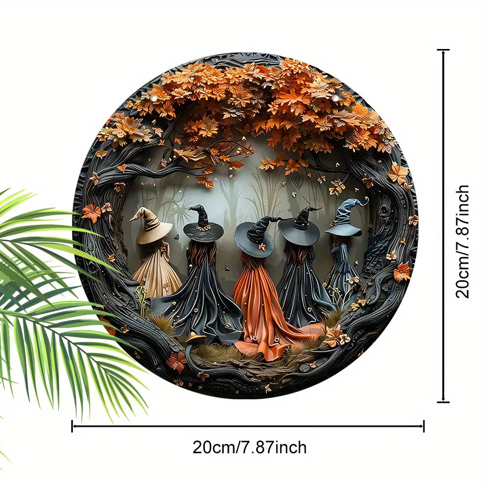 Halloween Gothic Witch Wooden Hanging Tag Halloween Jungle Fun Home Decor Horror Elements Wooden Hanging Decor Halloween Party