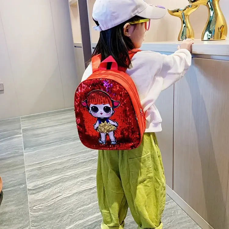 Cute Children's Sequin Backpack Bags 3-6 Years Lovely Kindergarten Kids School Bag Fashion Cartoon Baby Girls Handbags Knapsack
