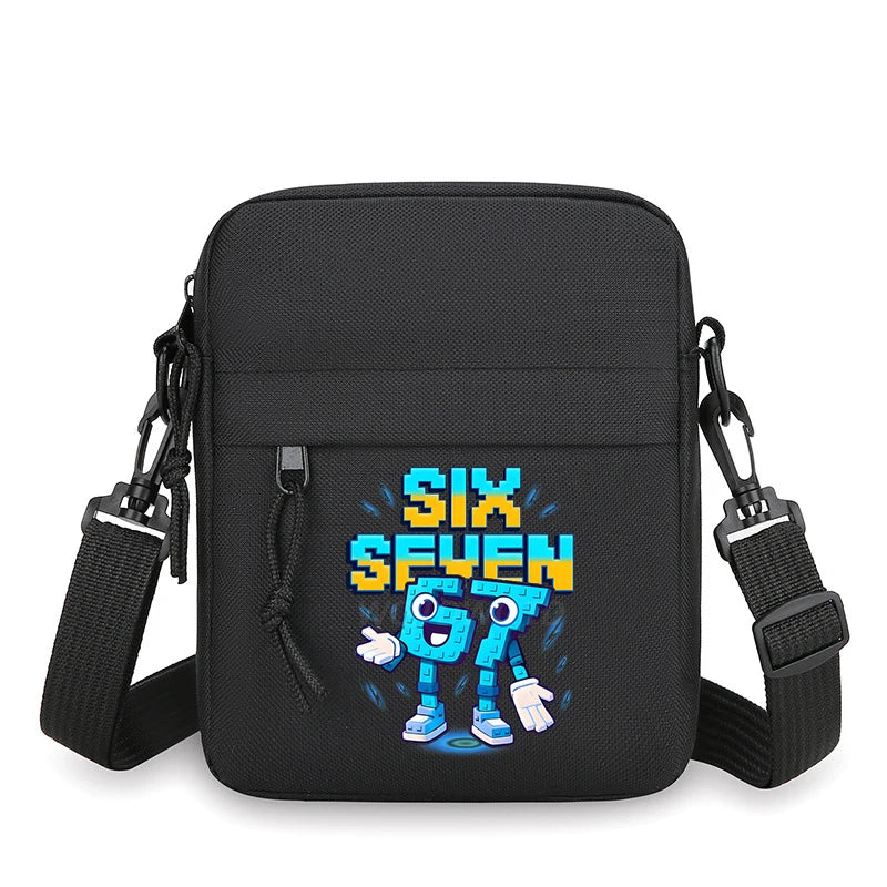 Six Seven Italian Brainrot Mini Crossbody Bag Meme 67 Mobile Phone Bag Zipper Kids Shoulder Bags Women Men Small Messenger Bag