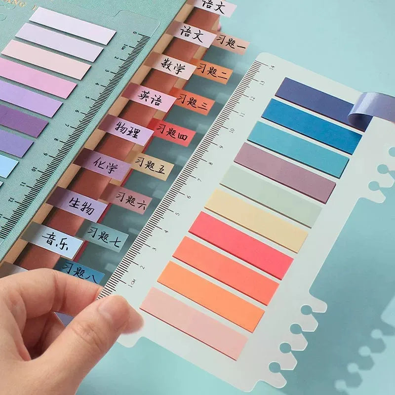 6 Series Colorful Self-Adhesive Sticky Notes Memo Pad - Office & School Supplies - Bookmark Point-It Marker Memo Sticker Paper