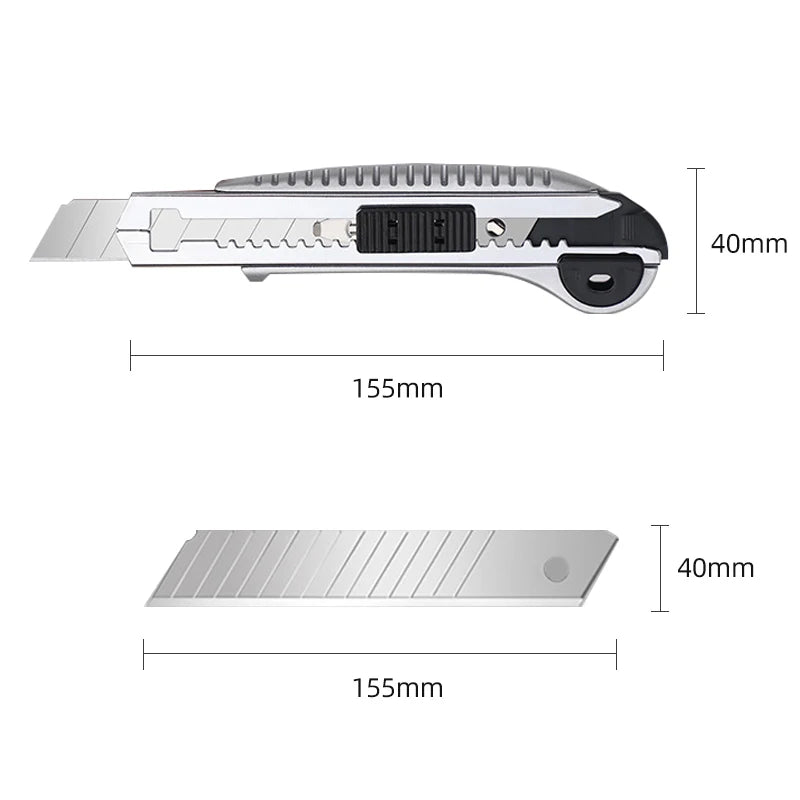 Utility Knife Box Cutter Retractable Heavy Duty Knife,Blade Storage Design 5PCS Blades Build In Professional Wallpaper Knife